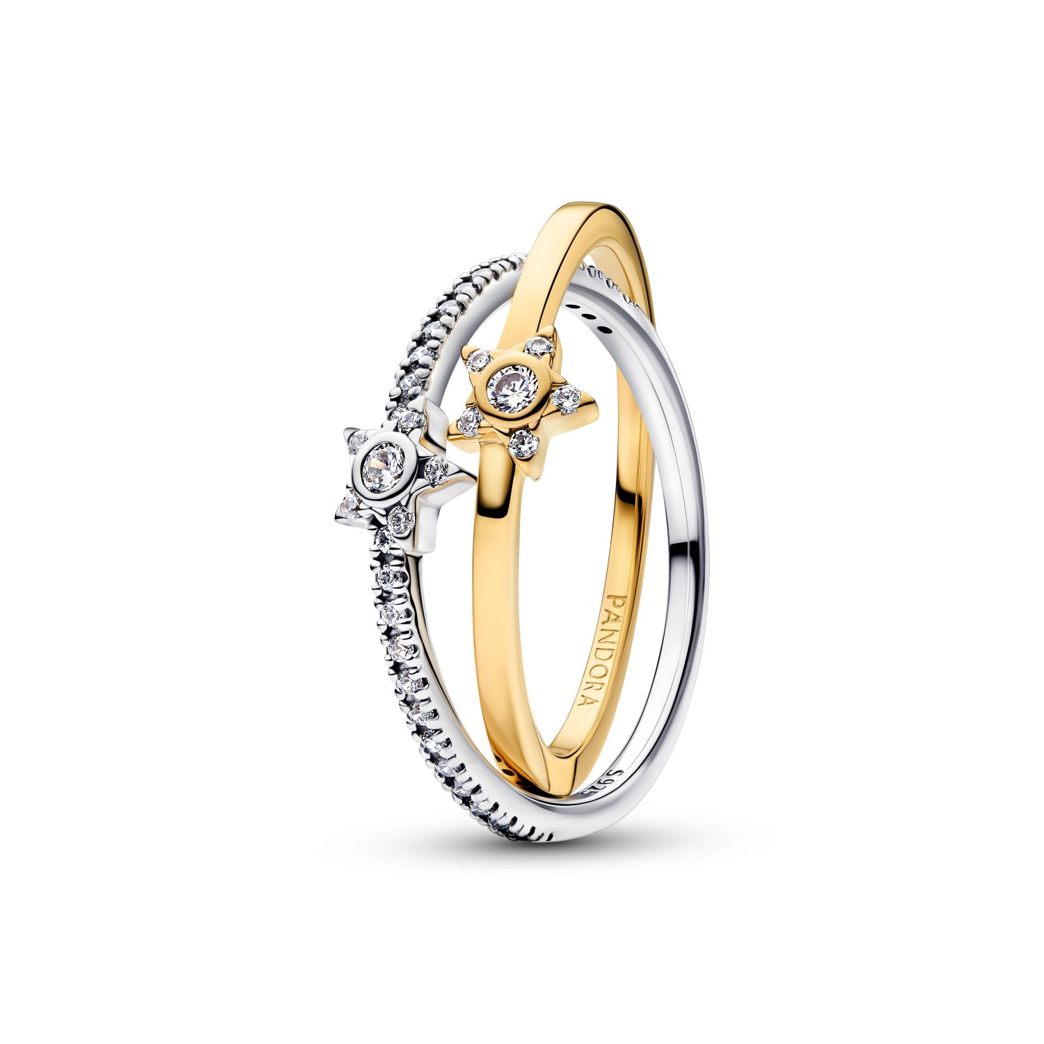 Anello Pandora Intrecciato Stelle Luminose Bicolore – 165079C01-54 - PANDORA
