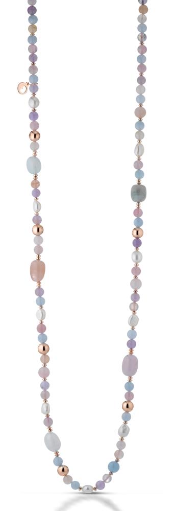 Le Lune Gioielli - Collana in Berillo Multicolor con Perle ed Ematite Ref. LGNK202 - LE LUNE