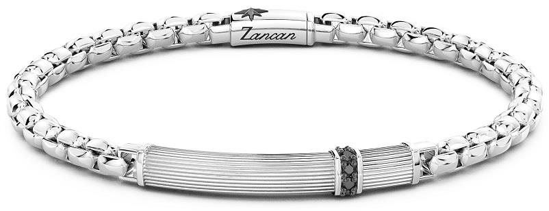 Bracciale Zancan da uomo in Argento e Spinelli neri Ref. EXB703-B - ZANCAN