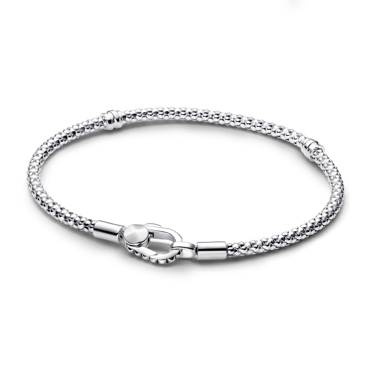 Pandora - Bracciale Maglia Geometrica con Chiusura a Moschettone Ref. 593681C00-17 - PANDORA