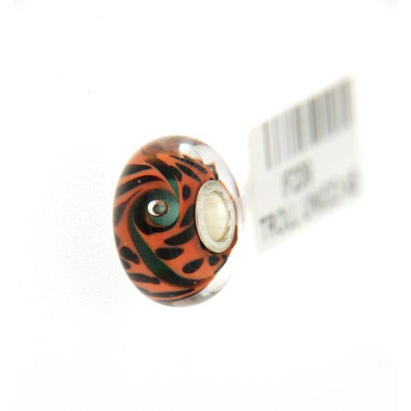 Trollbeads Unico in Vetro - OOAK Original Trollbeads  ghepardato arancione Rif. UNICO 45 - TROLLBEADS