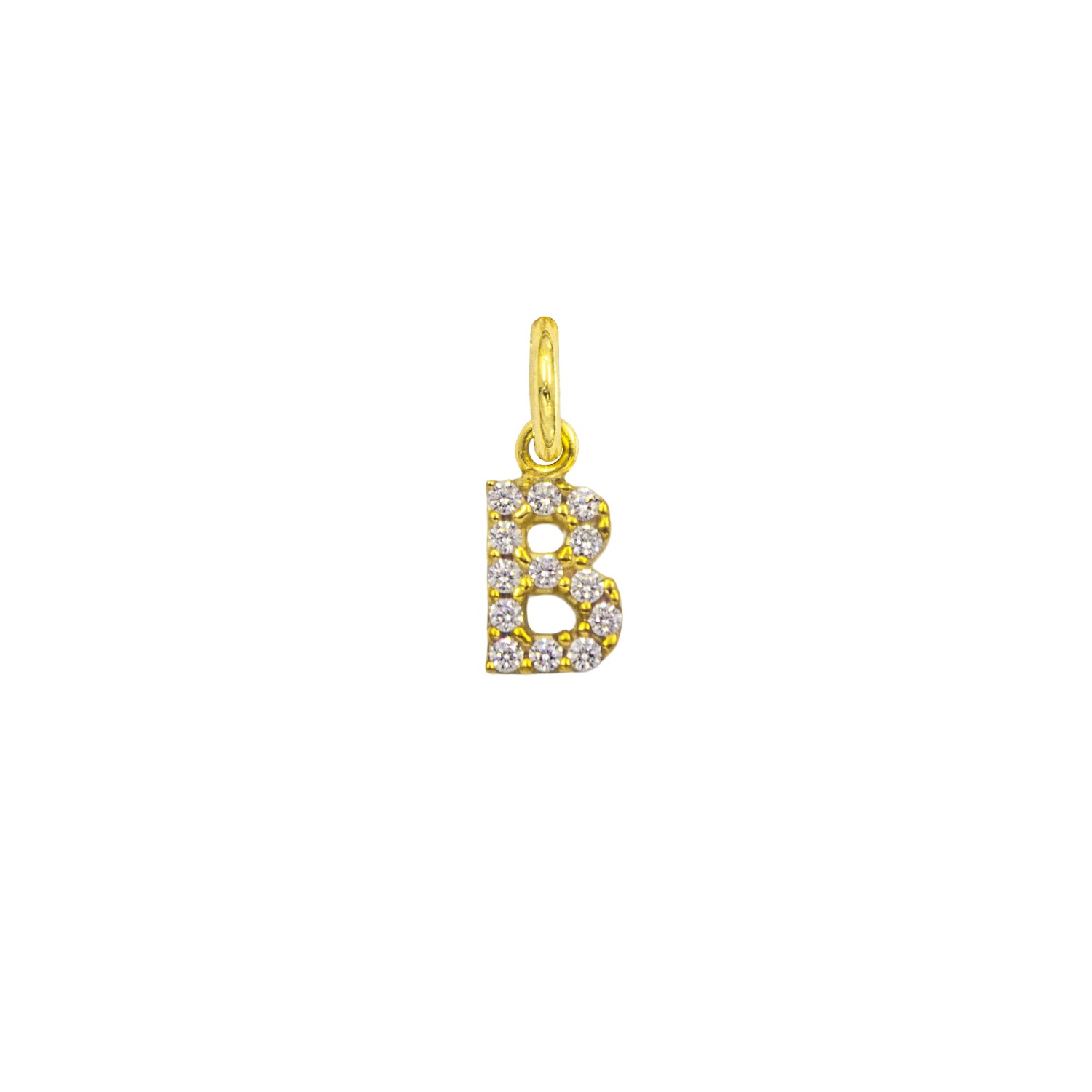 Charm Lettera B in Oro 9 Kt e Zirconi  Ref. A0532G9 - FACCO