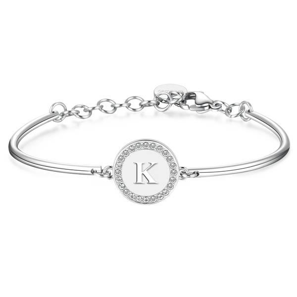 Bracciale CHAKRA in acciaio lettera K - BROSWAY