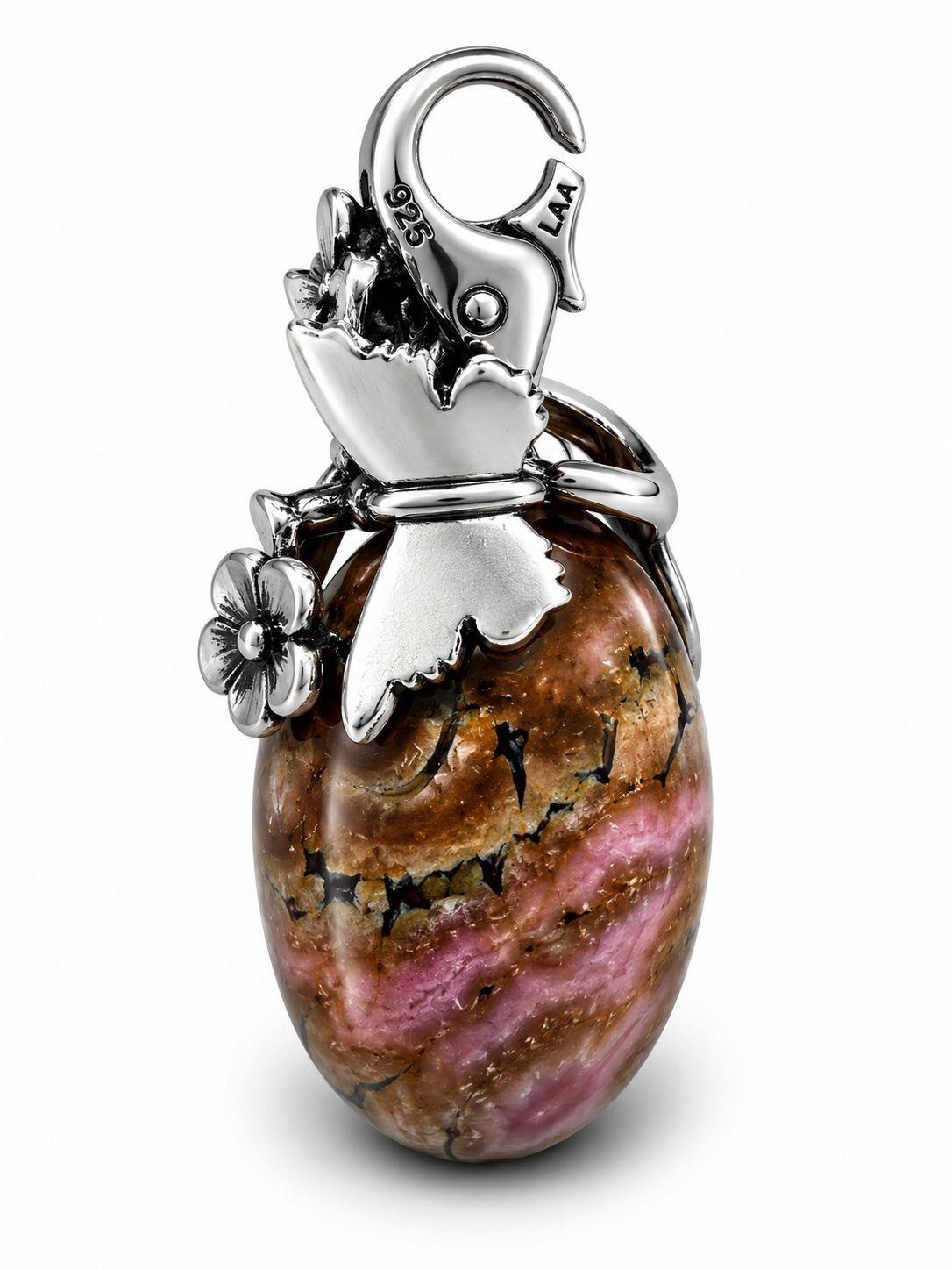 Trollbeads Speciali Pendente Primavera in Fiore Sfaccettato rosa striato - TROLLBEADS
