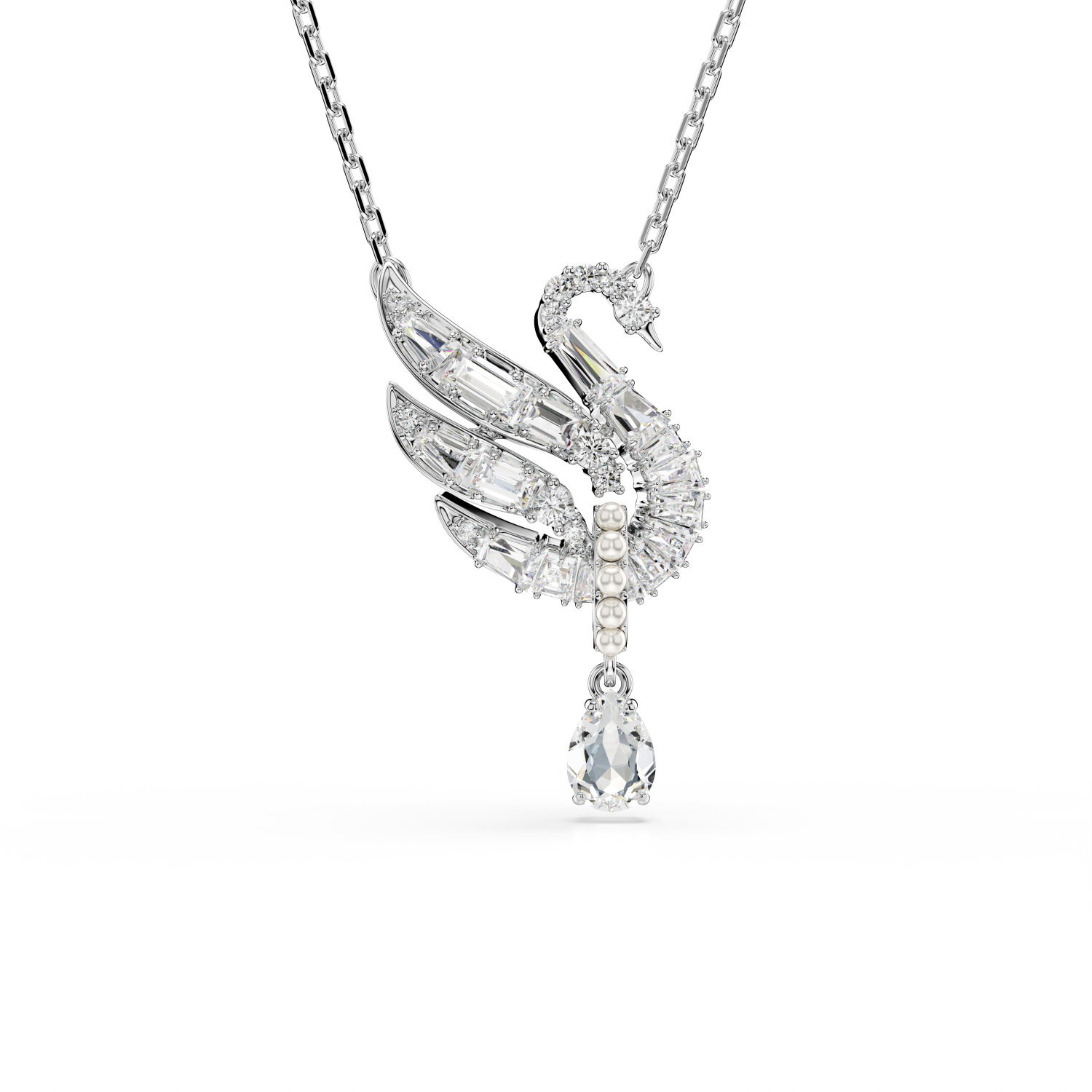 Swarovski - Pendente Swan, Cigno, Bianco, Placcato rodio Ref. 5723387 - SWAROVSKI