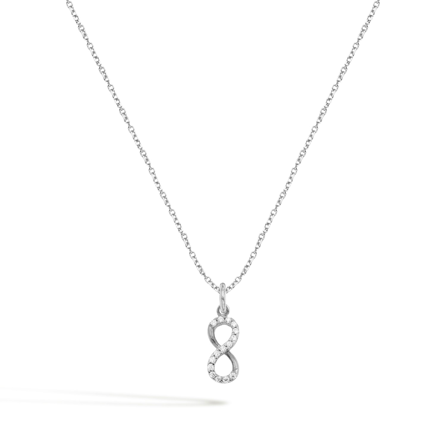Collana Infinito in Oro 9 Kt e Zirconi  Ref. C0295B9 - FACCO