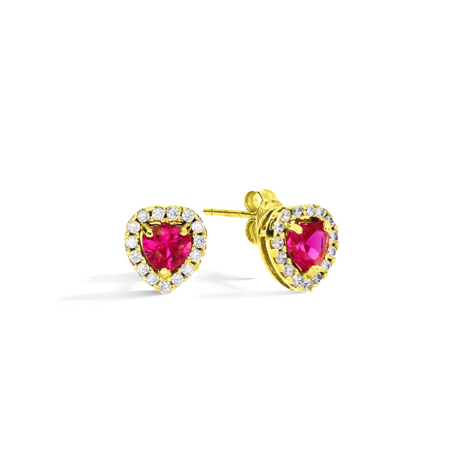 Orecchini Rubino in Oro 9 Kt e Zirconi  Ref. 754893 - FACCO