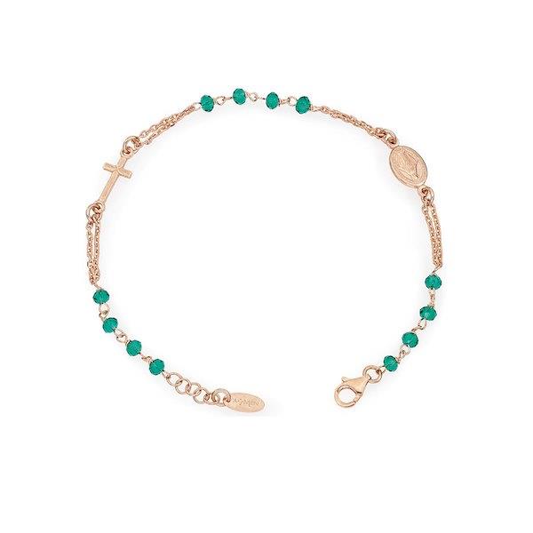 Bracciale Amen - Bracciale Rosario Cristalli Croce Charm Ref. BRORV3 - AMEN