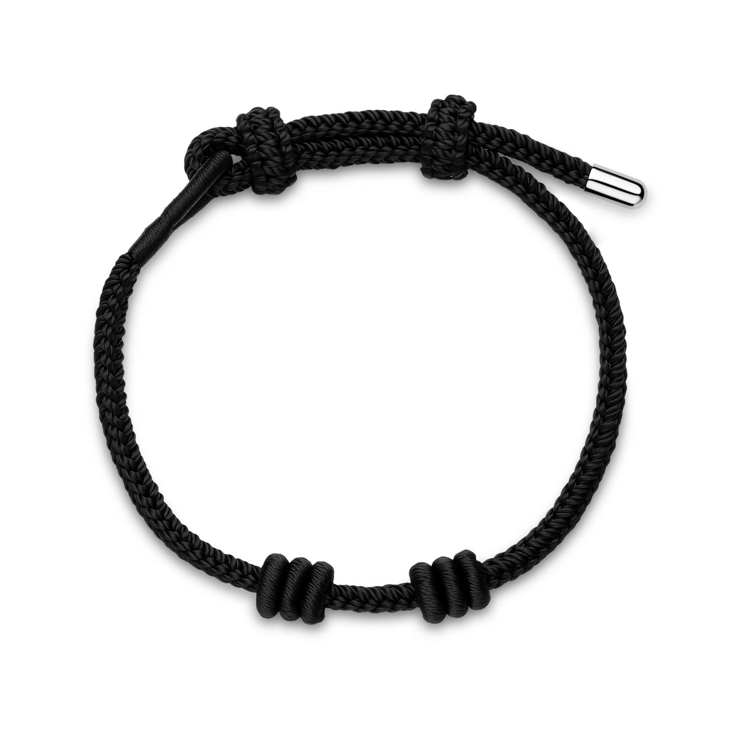 Rosato - Bracciale regolabile STORIE in acciaio 316L, e cordino colore nero Ref. RZB049 - ROSATO