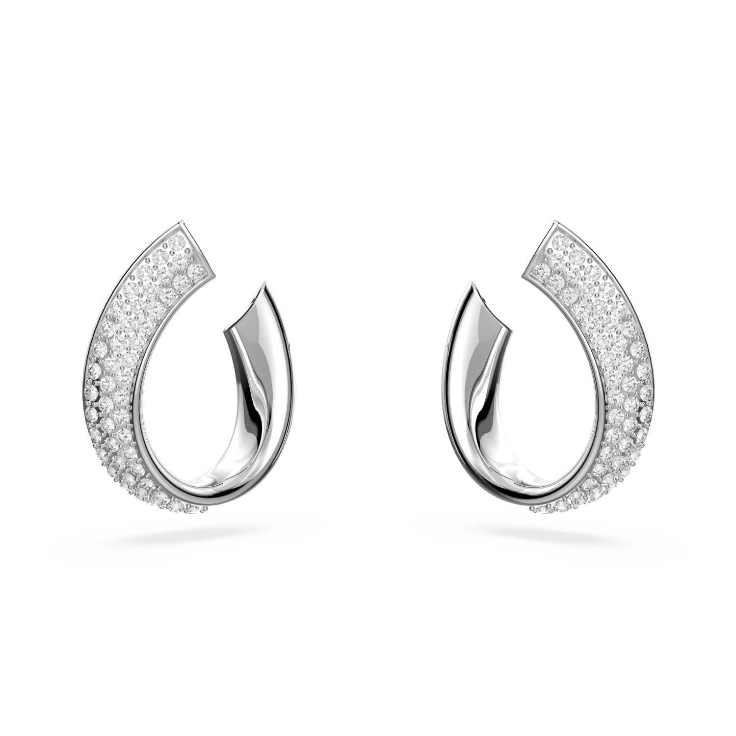 Swarovski - Orecchini a cerchio Exist, Piccoli, Bianchi, Placcato rodio Ref. 5637563 - SWAROVSKI