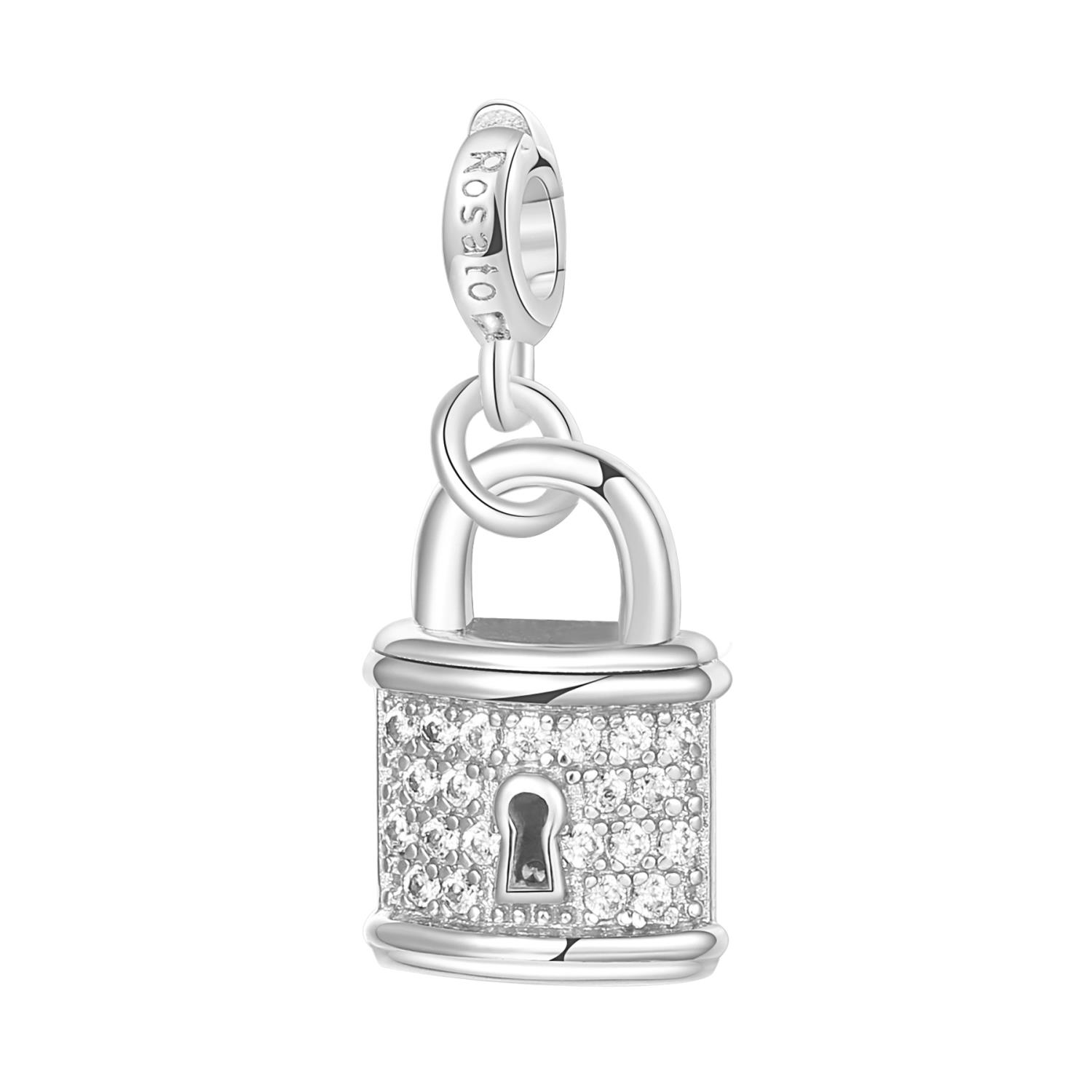 Rosato - Charm STORIE argento 925/1000 lucchetto rodio Ref. RZ005R - ROSATO