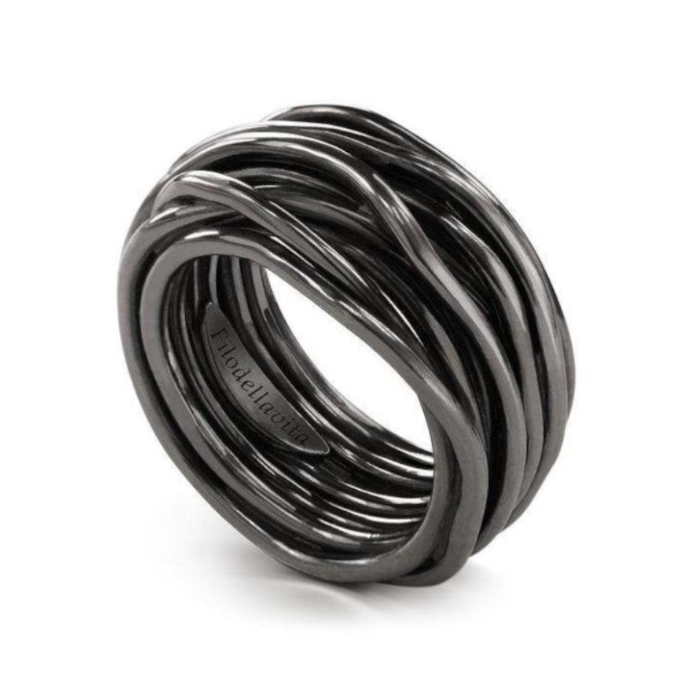 Anello Filodellavita - Rock 13 Fili in Argento 925 Brunito Mis. 17 Ref. AN10N-17 - FILODELLAVITA