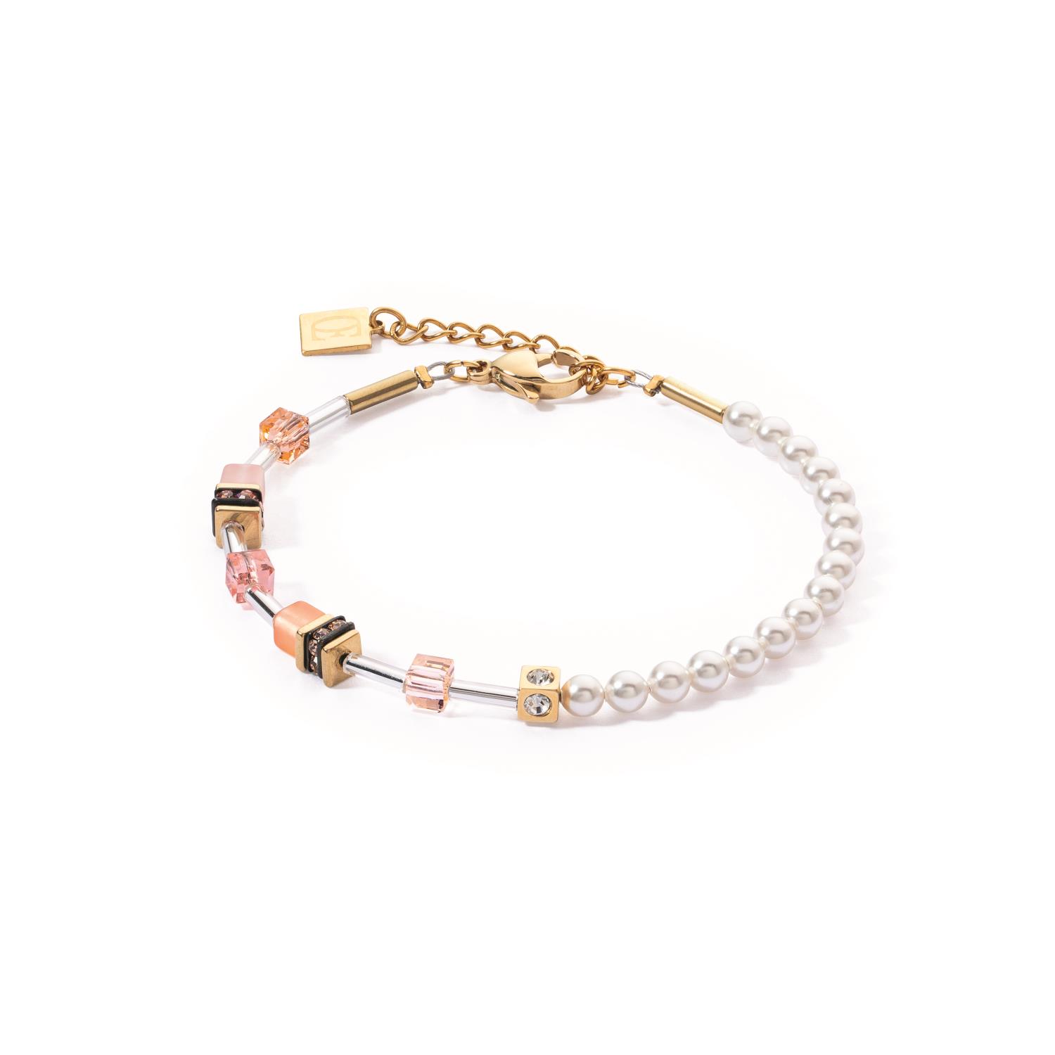 Coeur De Lion - Bracciale GeoCUBE® Mini Fusion Pearls Apricot Crush Ref. 4087/30-0230 - CDL