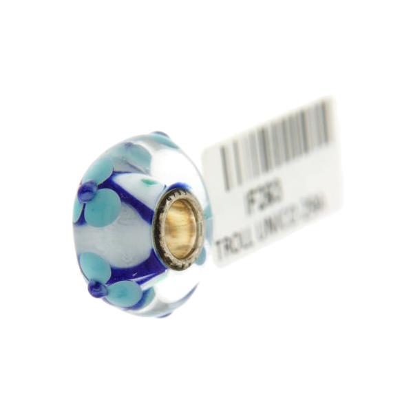 Trollbeads Unico in Vetro - OOAK Original Trollbeads Fiore celeste Rif. UNICO 29A - TROLLBEADS