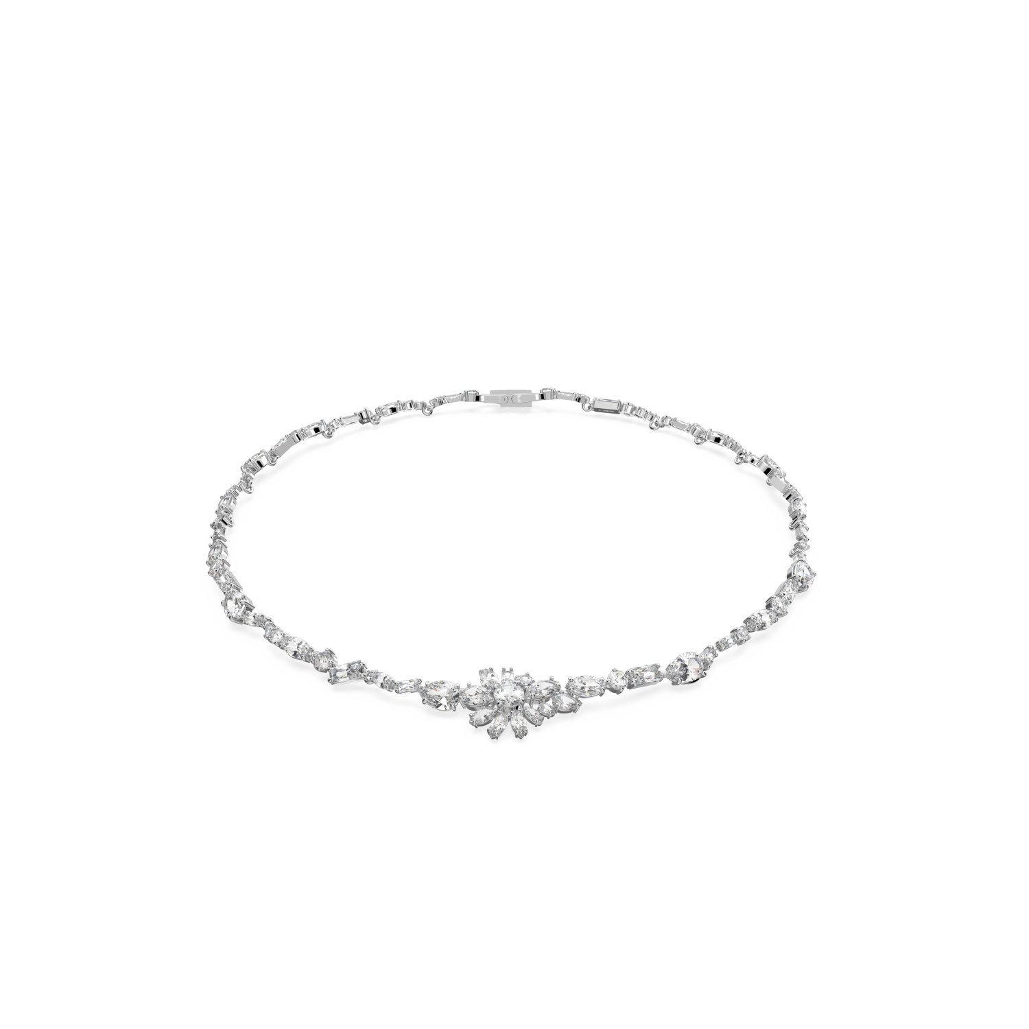 Swarovski - Collana Gema, Taglio misto, Fiore, Bianca, Placcato rodio Ref. 5644666 - SWAROVSKI