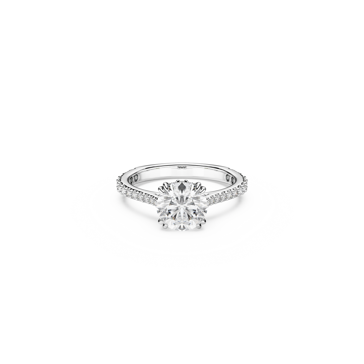 Swarovski - Anello cocktail Stilla, Taglio tondo, Pav&eacute;, Bianco, Placcato color argento Ref. 5717936 - SWAROVSKI