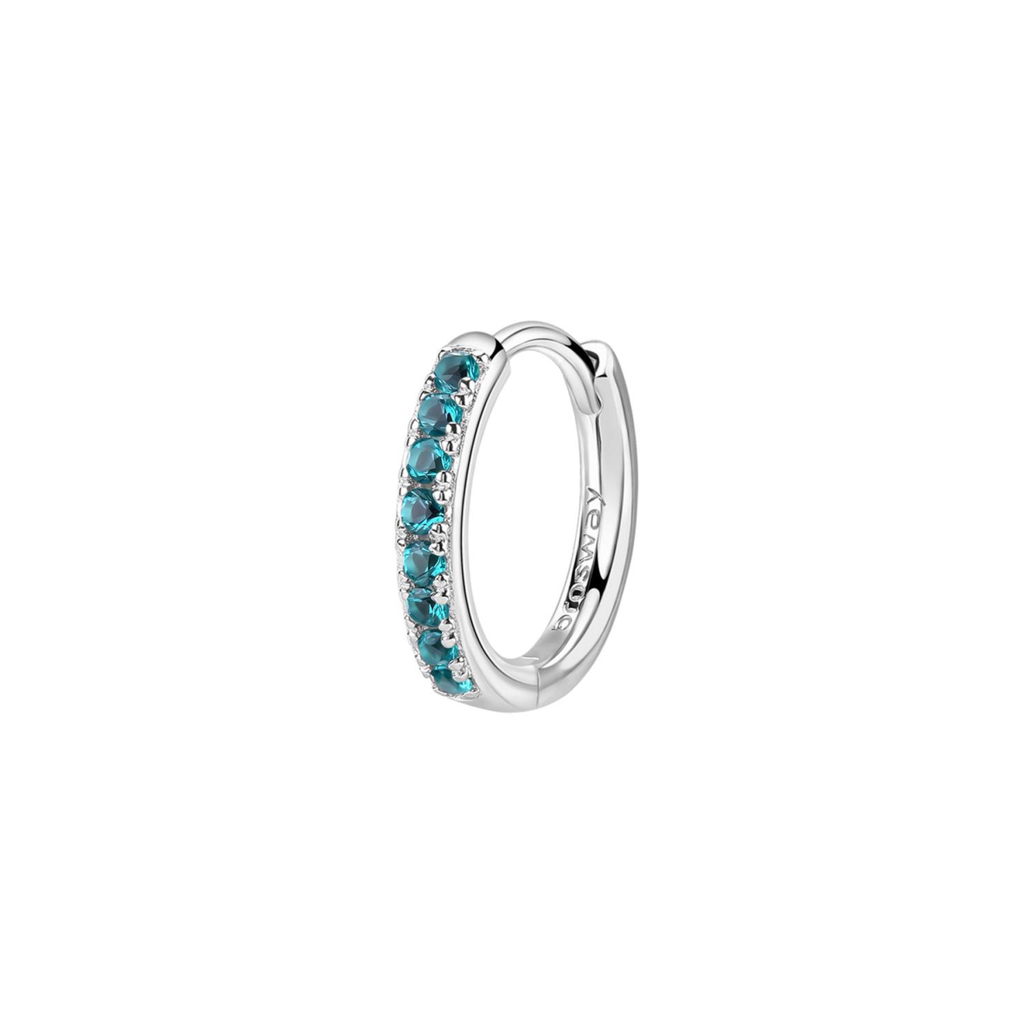 Brosway - Orecchino cerchietto FANCY in argento 925/1000 rodiato e cubic zirconia paraiba Ref. FAG17 - BROSWAY