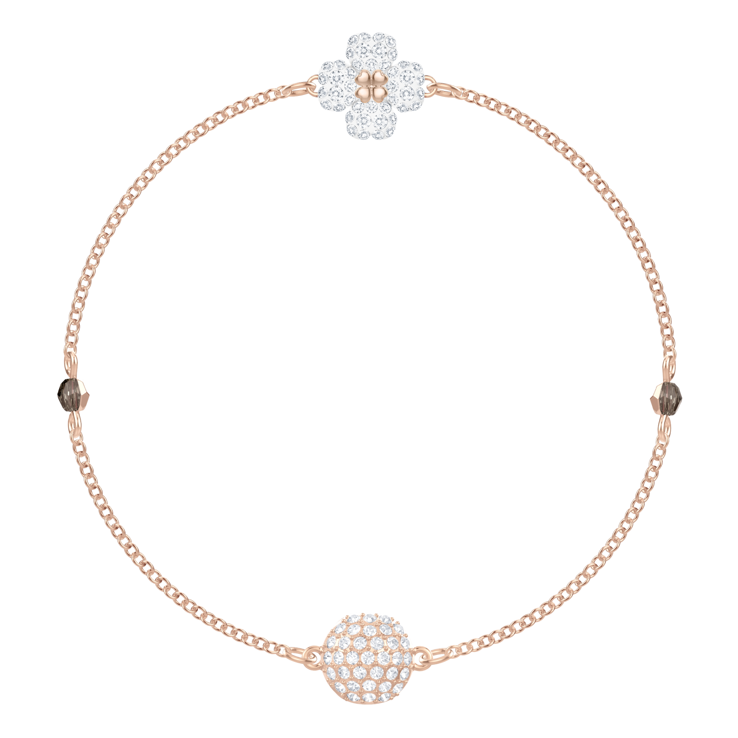 Swarovski - Swarovski Remix Collection Clover Strand, bianco, Placcato oro Rosa Ref. 5375185 - SWAROVSKI