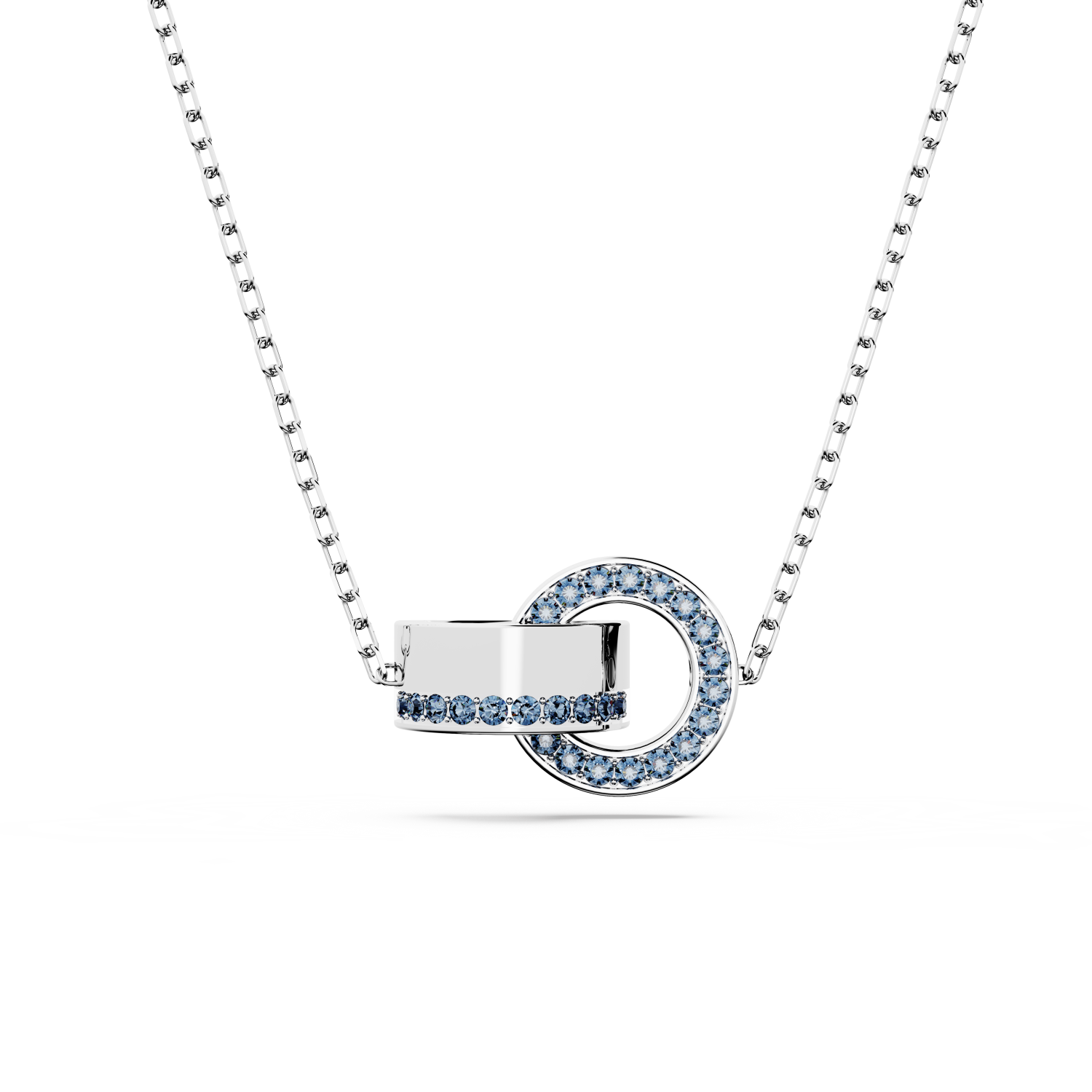Swarovski - Pendente Hollow, Anello concatenato, Blu, Placcato rodio Ref. 5663504 - SWAROVSKI