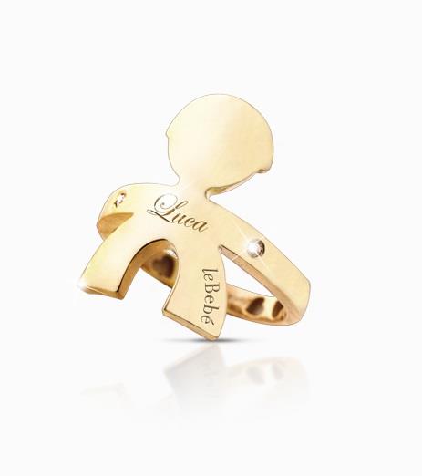 ANELLO LEBEBE - ANELLO A STELLA MASCHIETTO ORO 9 Kt Ref. LBB121-N - LEBEBÉ