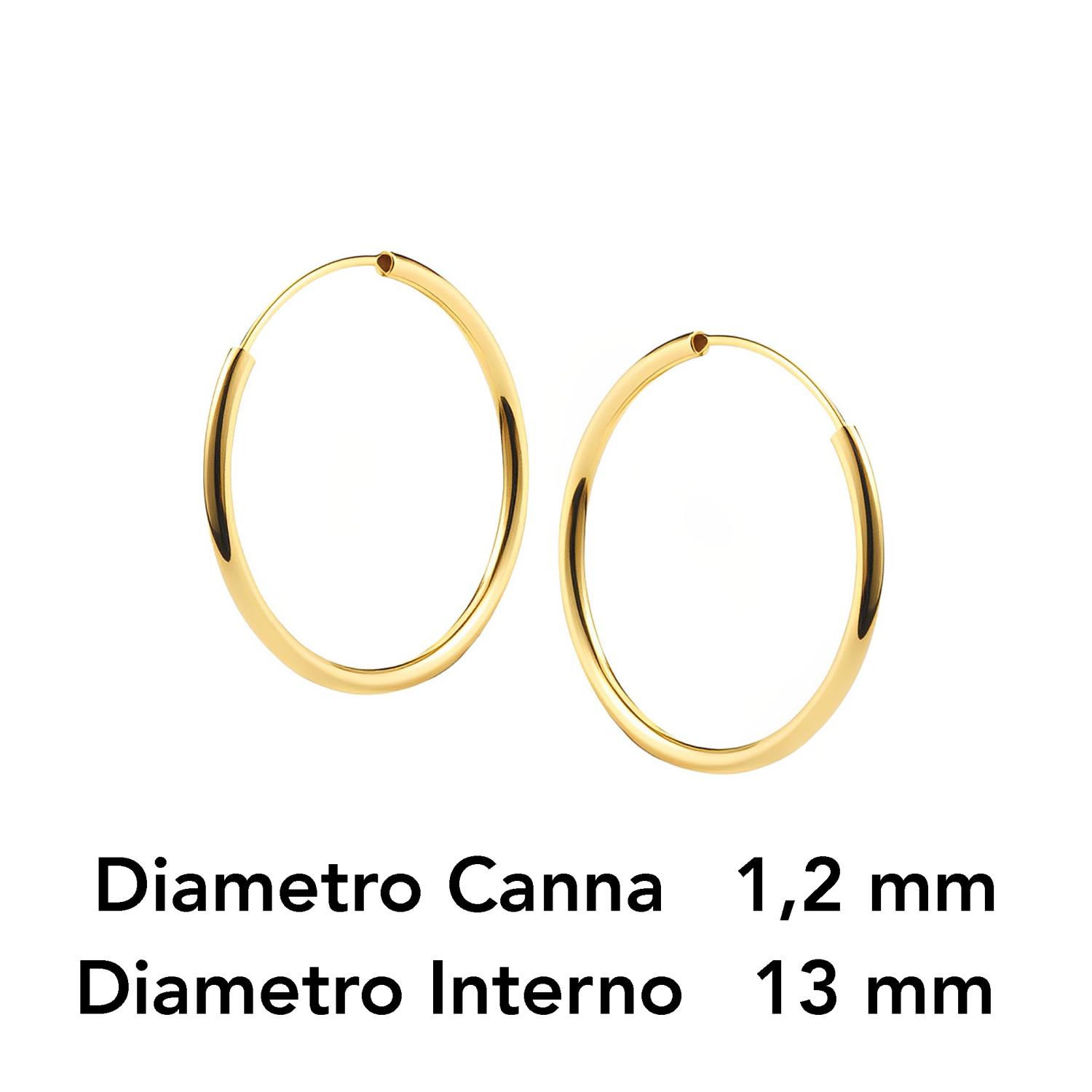 Orecchini Cerchio in Oro Giallo Ref. 771248 - FACCO