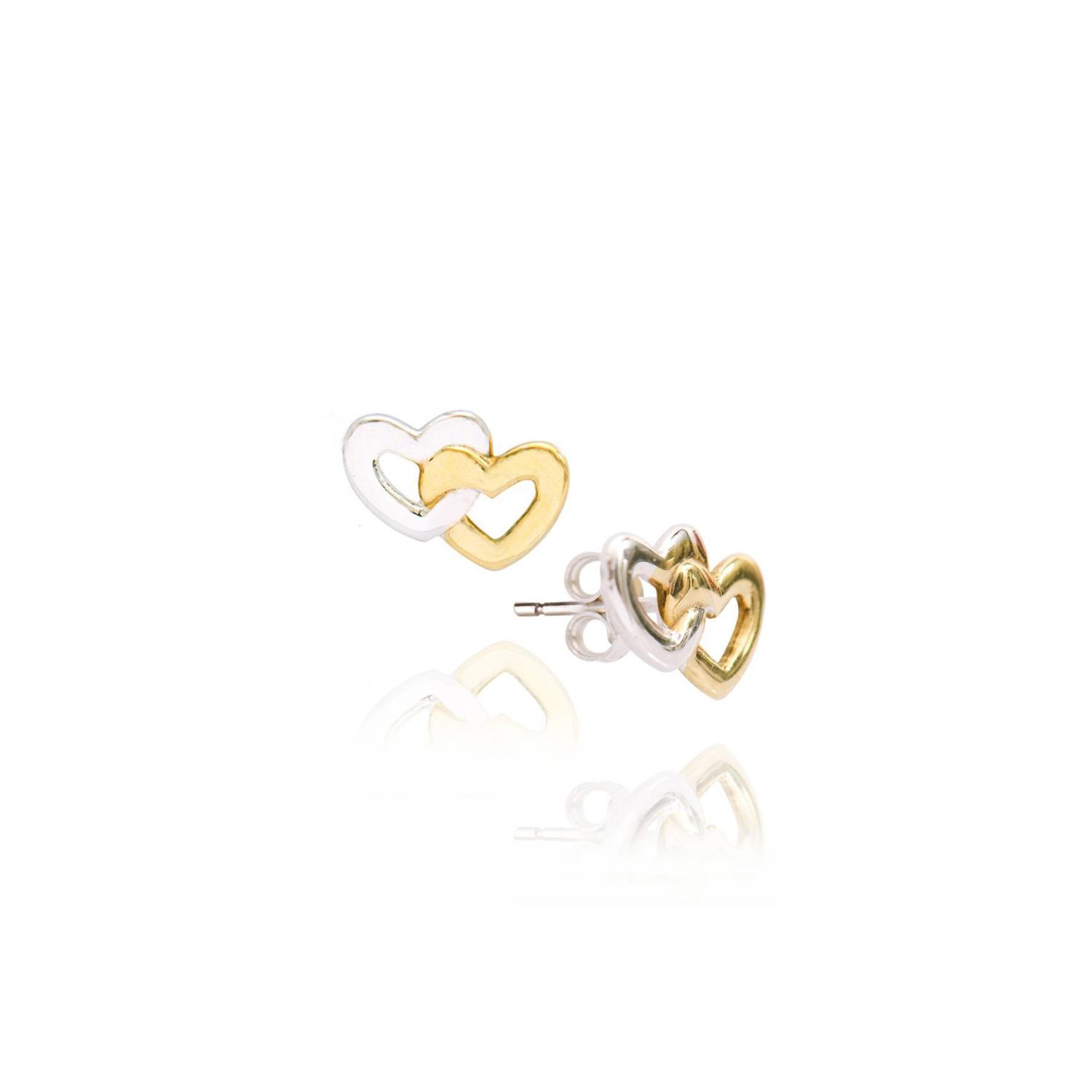 Orecchini in Oro Bianco e Giallo Simbolo Cuore Ref. 753044 - FACCO