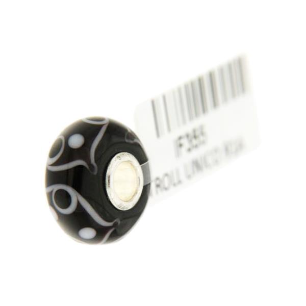 Trollbeads Unico in Vetro - OOAK Original Trollbeads Nero e bianco Rif. UNICO 91A - TROLLBEADS