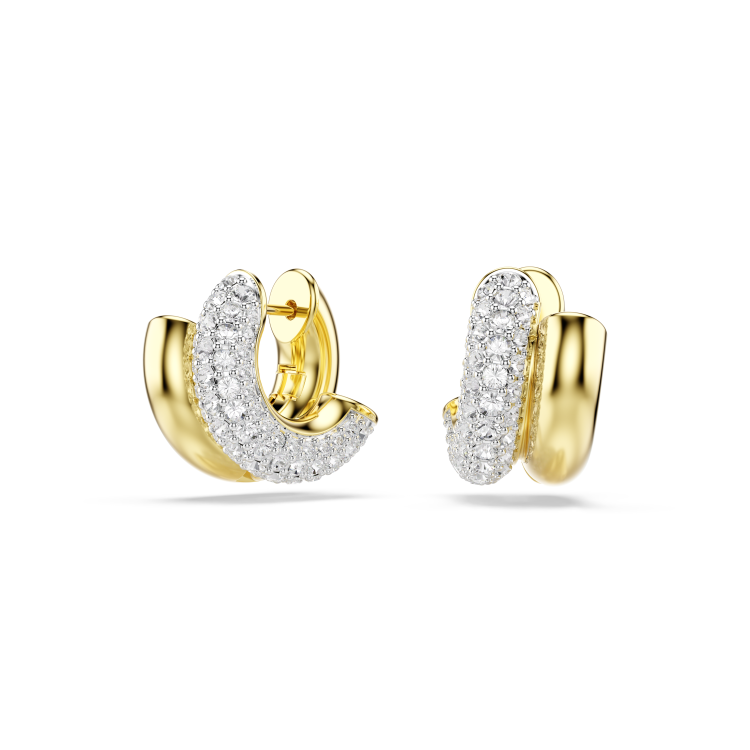 Swarovski - Orecchini a cerchio Dextera, Taglio Round, Mini, Bianchi, Placcato color oro Ref. 5740735 - SWAROVSKI