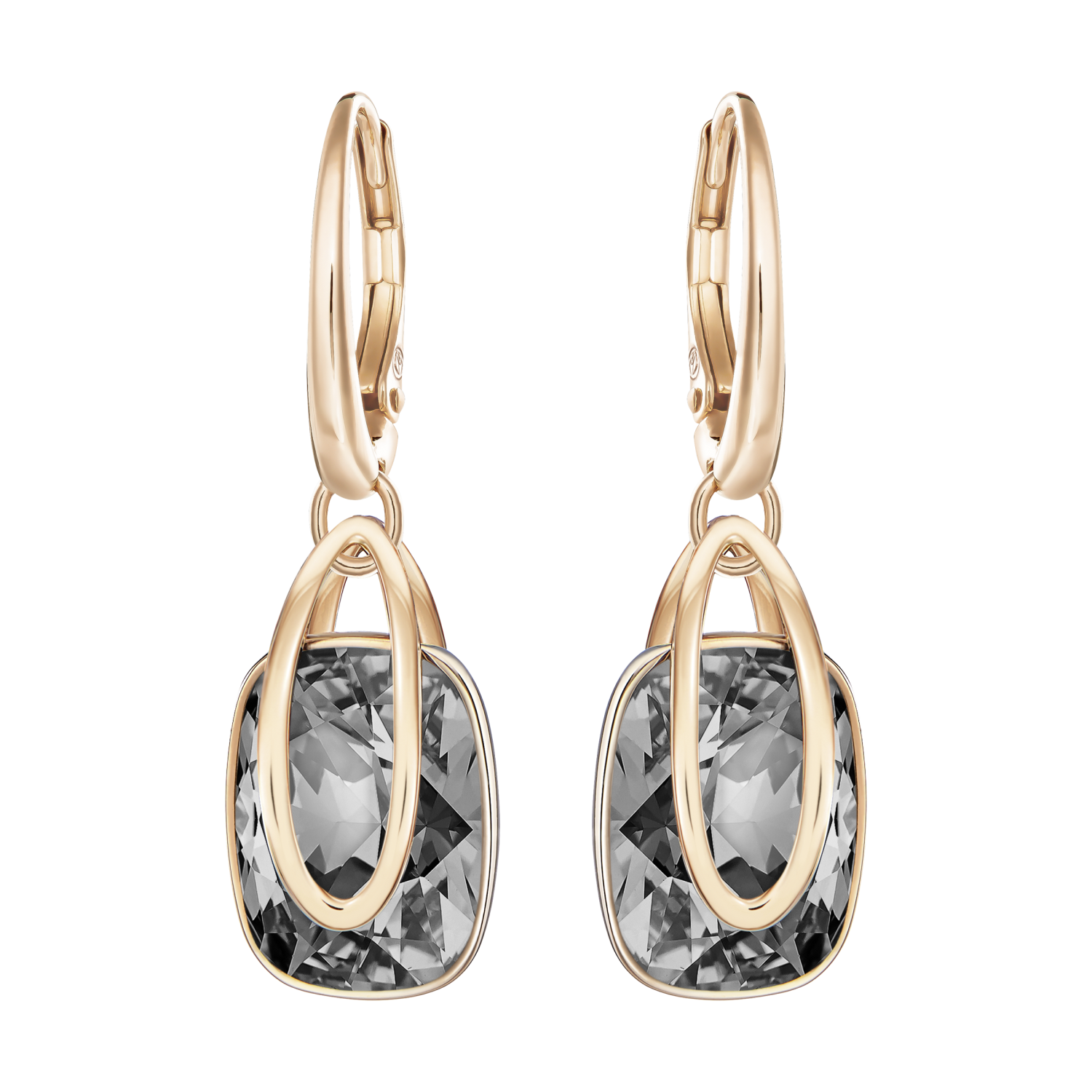 Swarovski - Orecchini Holding, Nero, Placcato color oro Rosa Ref. 5528488 - SWAROVSKI