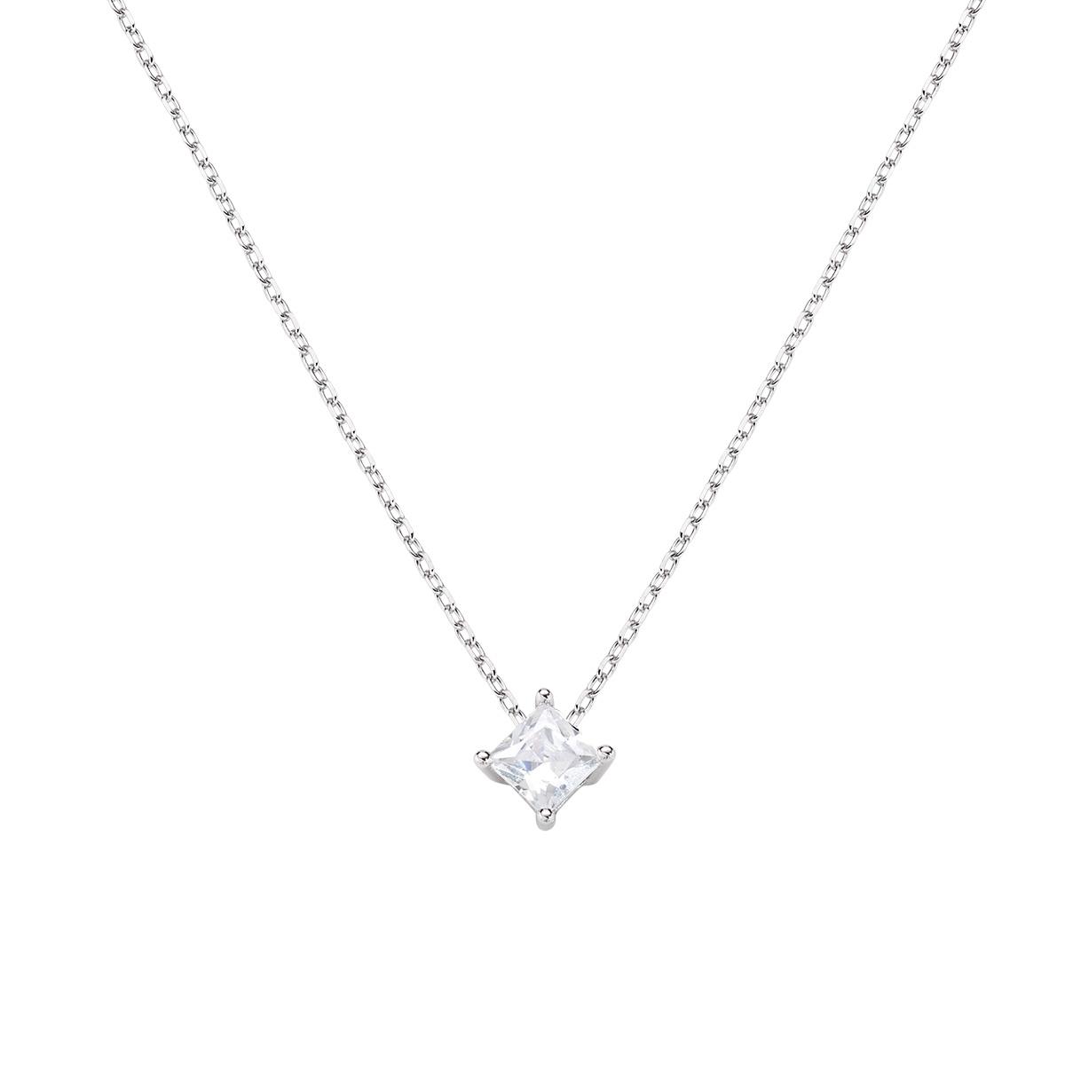 Collana Diamonds con Punto Luce Quadrato Piccolo - Amen Collection Ref. CLSOQ40BB - AMEN