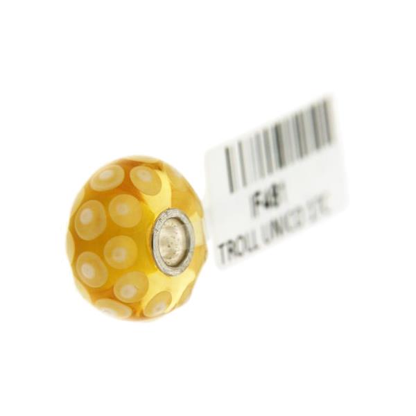 Trollbeads Unico in Vetro - OOAK Original Trollbeads Giallo Rif. UNICO 17C - TROLLBEADS