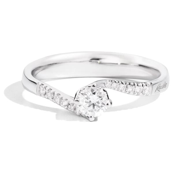 Anello Recarlo - Solitario Valentin Anniversary con gambo sgriffato Modello R01SP195/030 - RECARLO