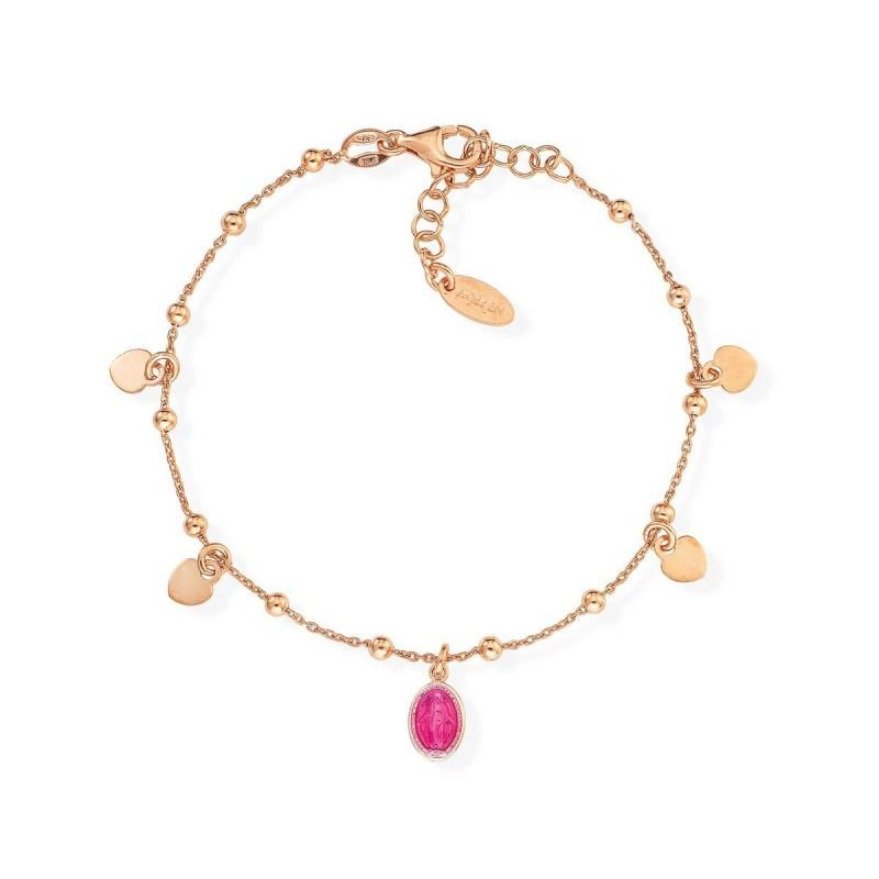 Bracciale Amen - Argento e smalto rosa Ref. BRMSHRRO - AMEN