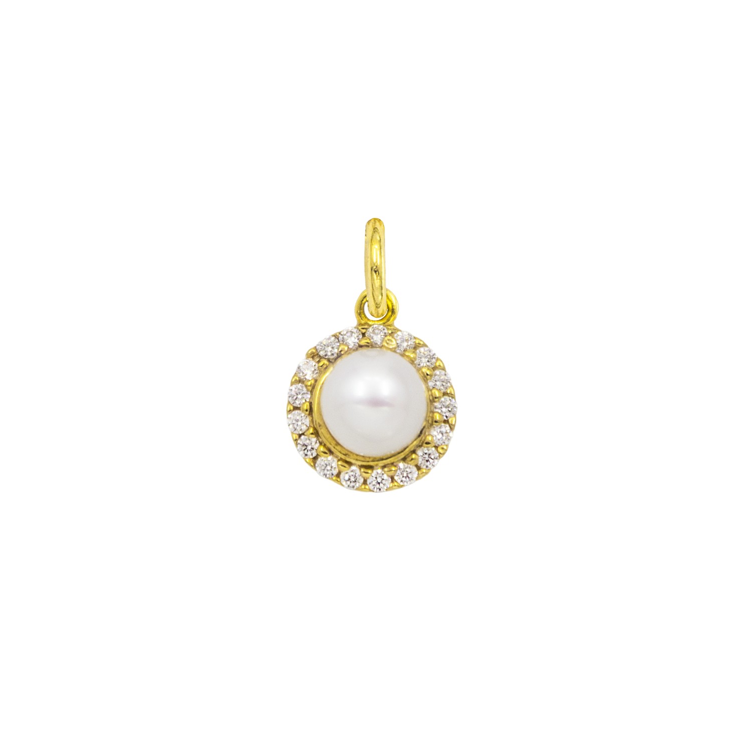 Charm Perla in Oro 9 Kt e Zirconi  Ref. A0161G9 - FACCO