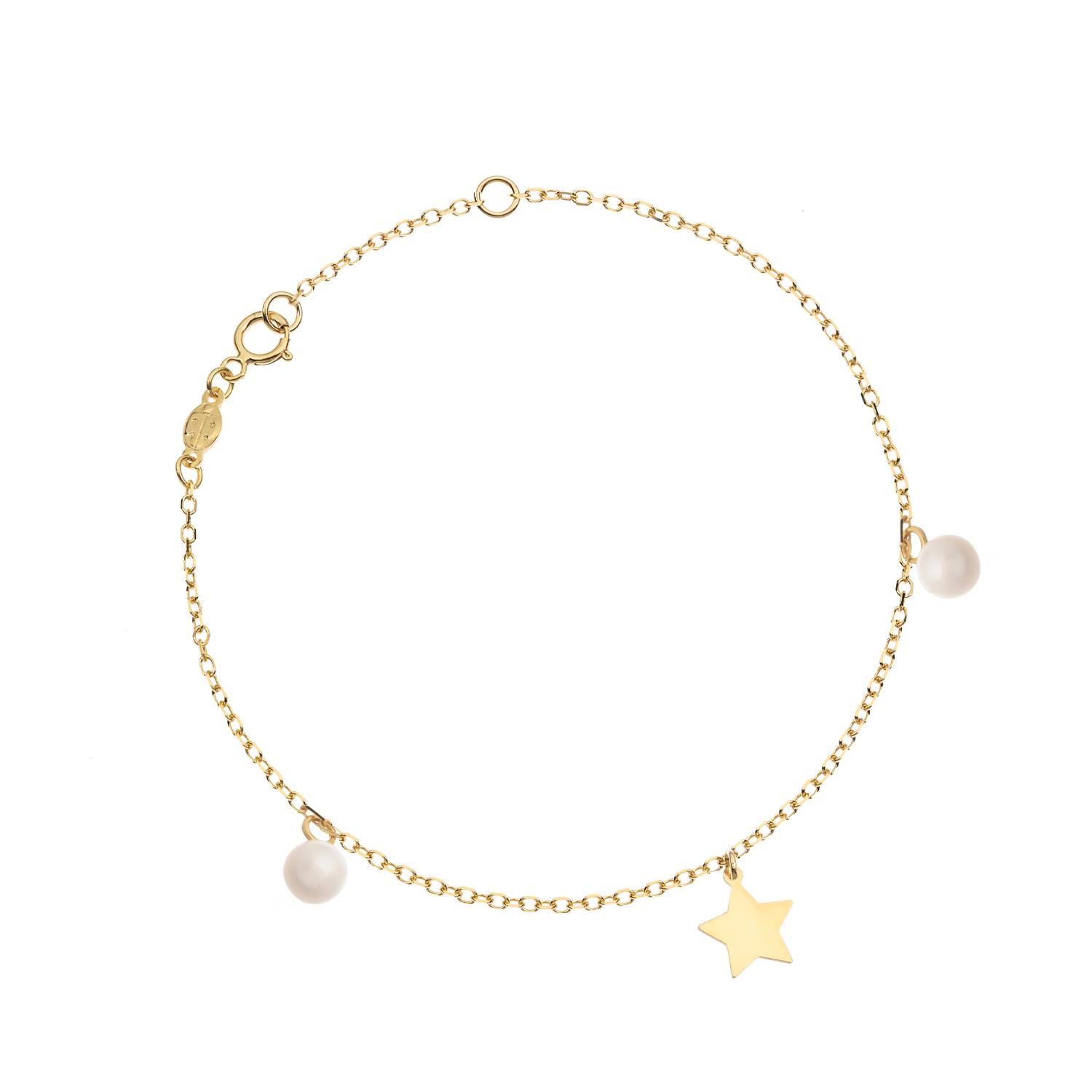 Bracciale in Oro Giallo Simbolo Stella e Perle Ref. 766165 - FACCO