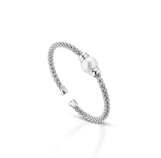 LE LUNE - Bracciale rigido in AG925 bianco con perla - Ref. LGBR37 - LE LUNE