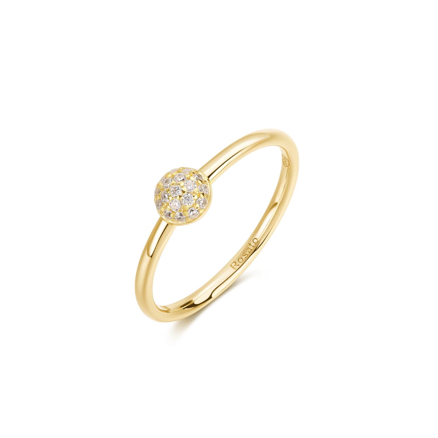 Rosato - Anello 16 BIANCA argento 925/1000 galvanica oro gi Ref. RZBI80C - ROSATO