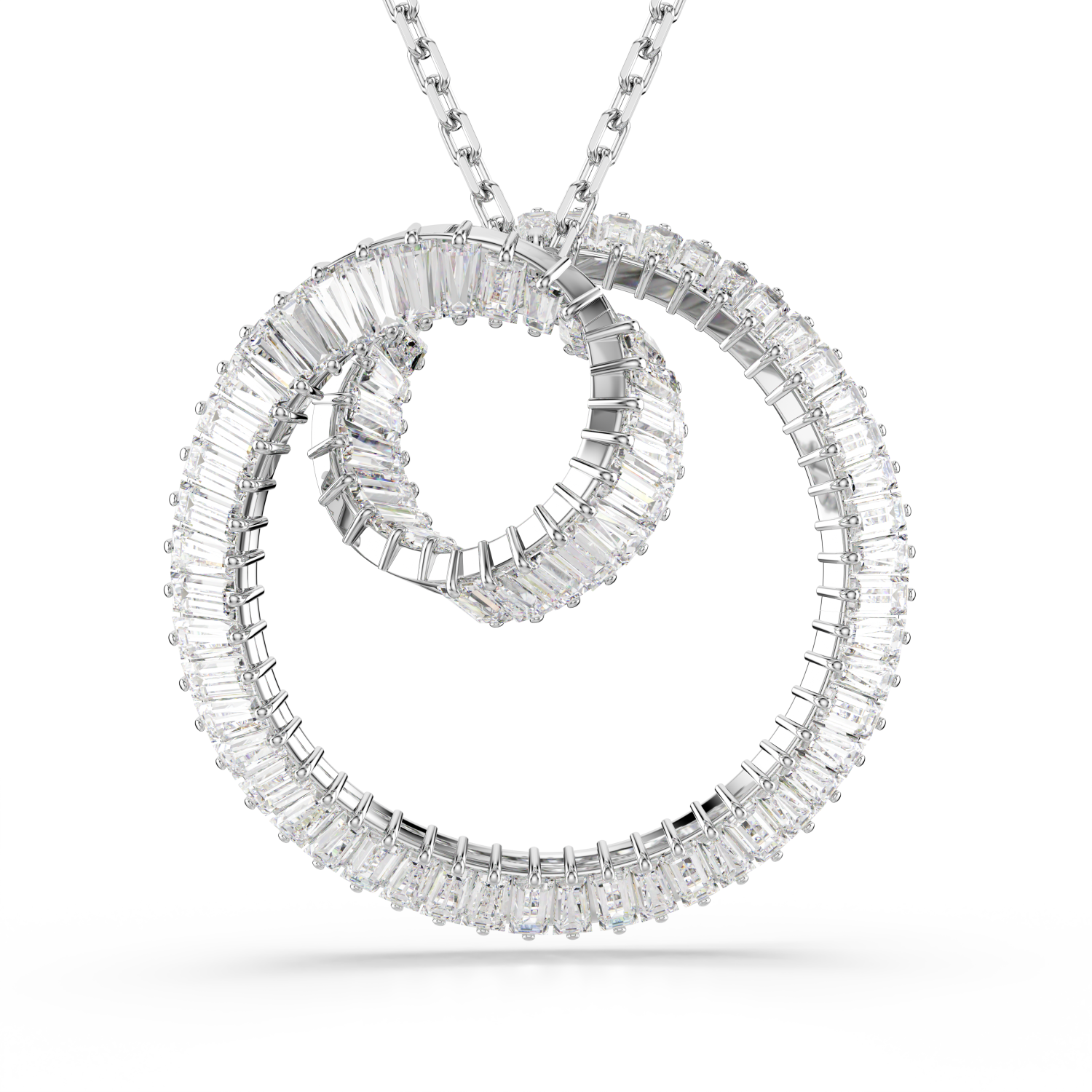 Swarovski - Pendente Matrix, Taglio baguette, Bianco, Placcato rodio Ref. 5727114 - SWAROVSKI