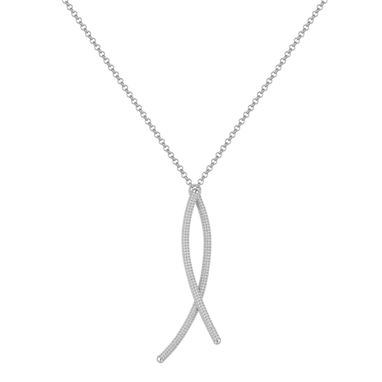 Rosato - Collana BIANCA argento 925/1000 rodio, cubic zirconia white Ref. RZBI89 - ROSATO