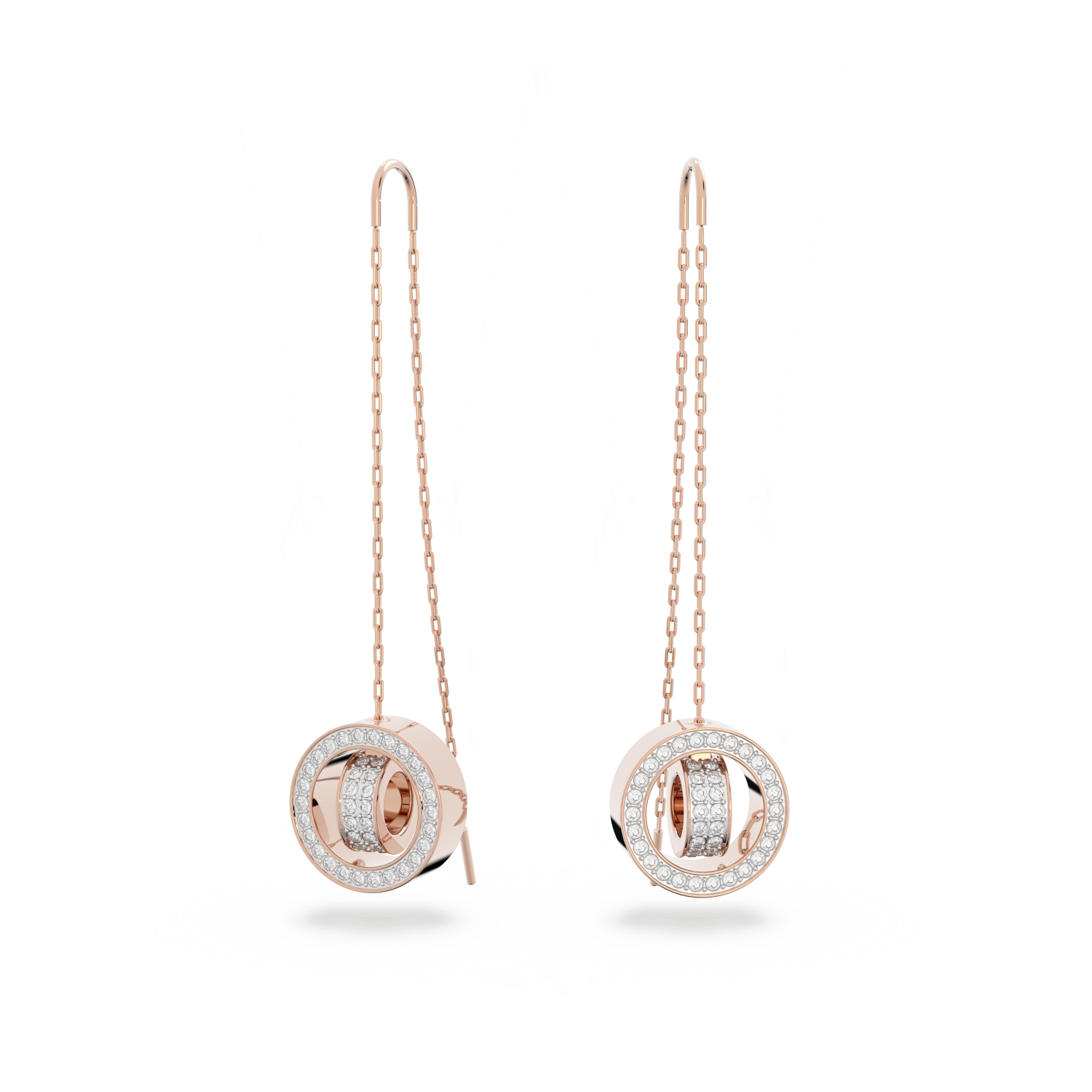 Swarovski - Orecchini pendenti Hollow, Lunghi, Bianchi, Placcato color oro rosa Ref. 5636504 - SWAROVSKI