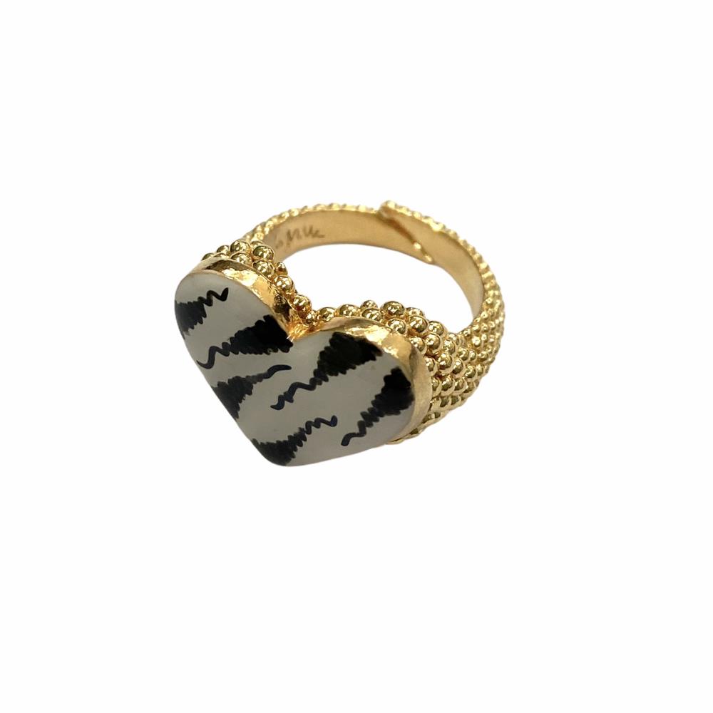 Anello Rue des Mille - Jungle Tribe cuore zebrato Ref. W-ANJ-01 Z - RUE DES MILLE