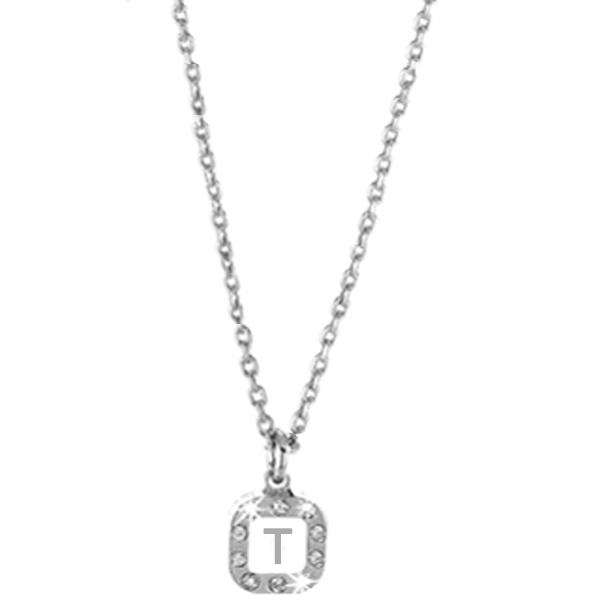 Girocollo Dvccio - Lettera T collezione Rebel 45 cm. Ref. ZXCQUAD/W-T - DUCCIO