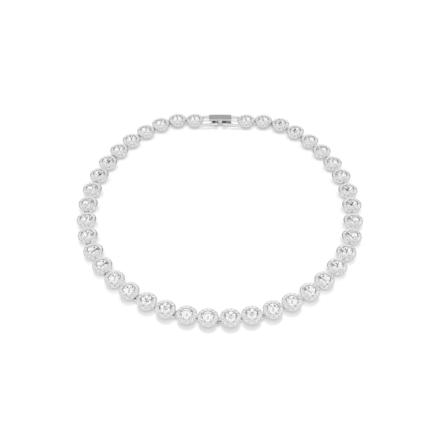 Swarovski - Collana Tennis Una Angelic, Taglio Round, Bianca, Placcato rodio Ref. 5727095 - SWAROVSKI