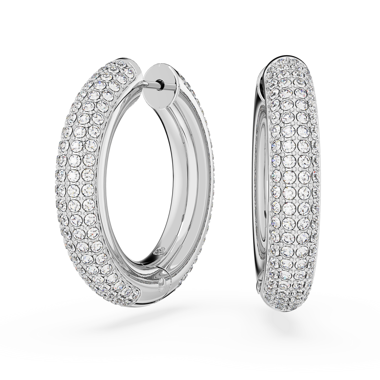 Swarovski - Orecchini a cerchio Dextera, Medi, Bianchi, Placcato rodio Ref. 5651392 - SWAROVSKI