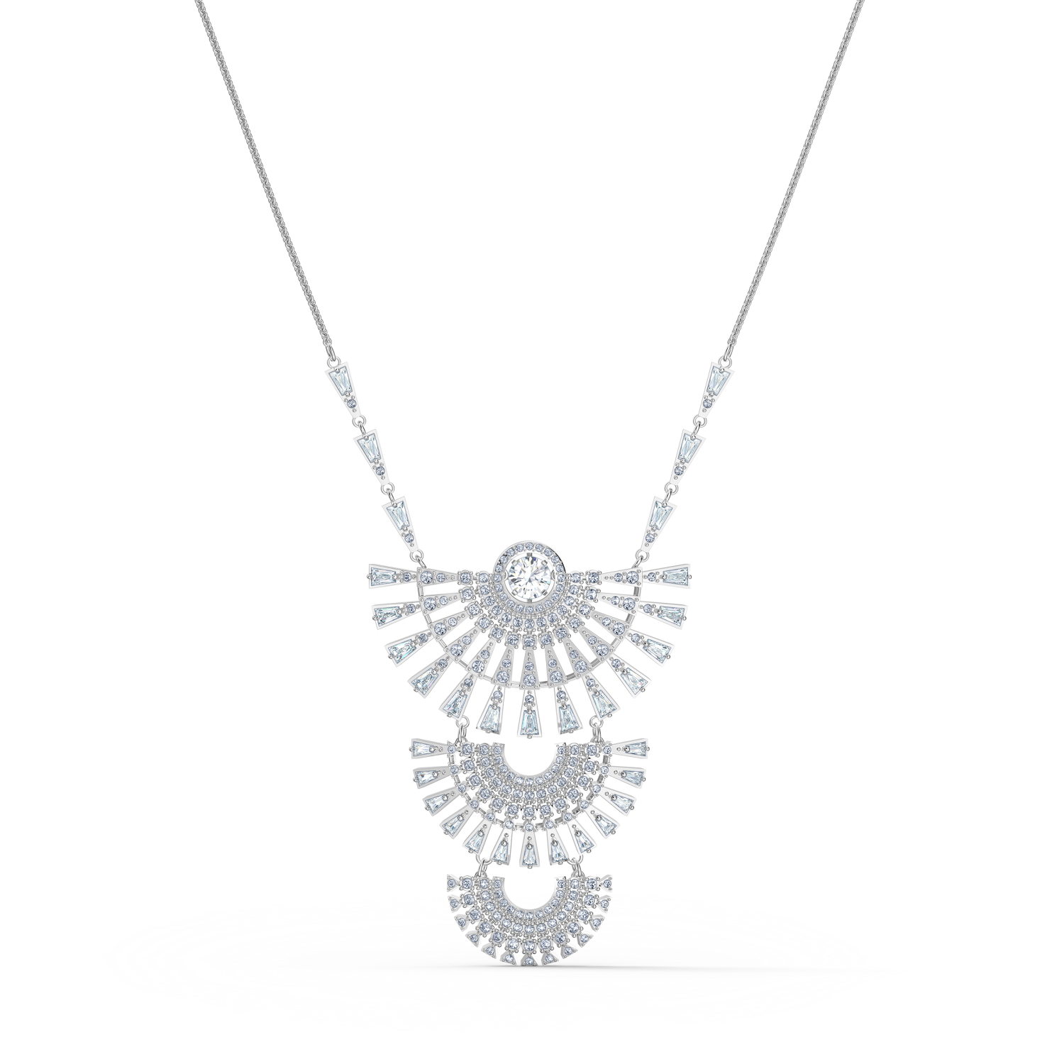 Swarovski - Collana Swarovski Sparkling Dance Dial Up, Grande, Bianco, Placcato rodio Ref. 5564432 - SWAROVSKI