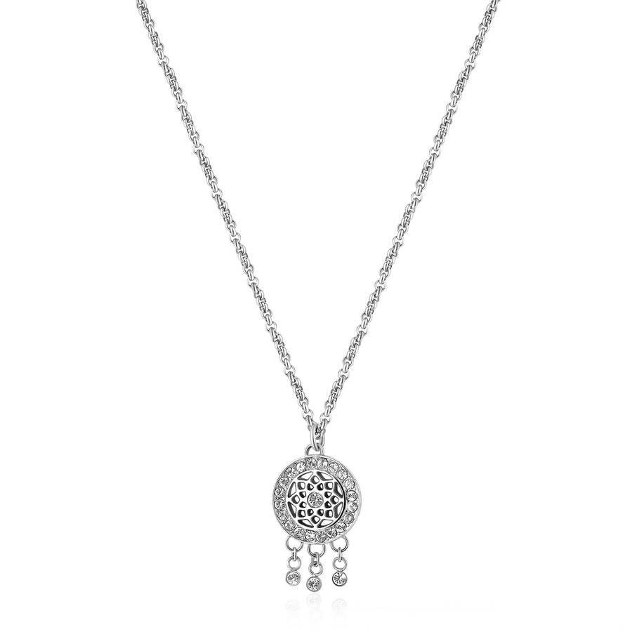 Brosway - Collana CHARKA in acciaio, acchiappa sogni con cristalli biachi Ref. BHKN095 - BROSWAY