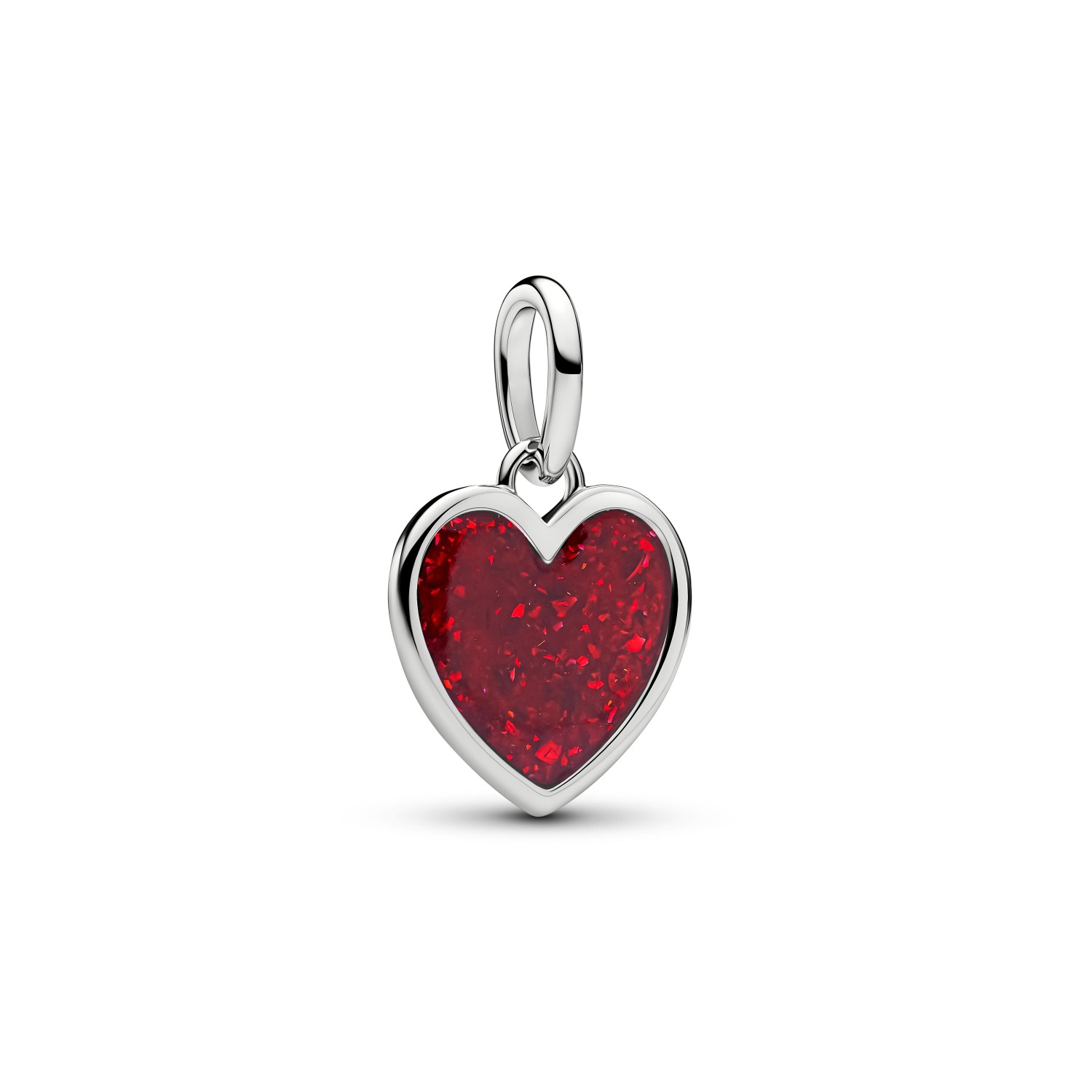 Charm Pandora Pendente Cuore Rosso da incidere con finitura in platino – 735088C03 - PANDORA