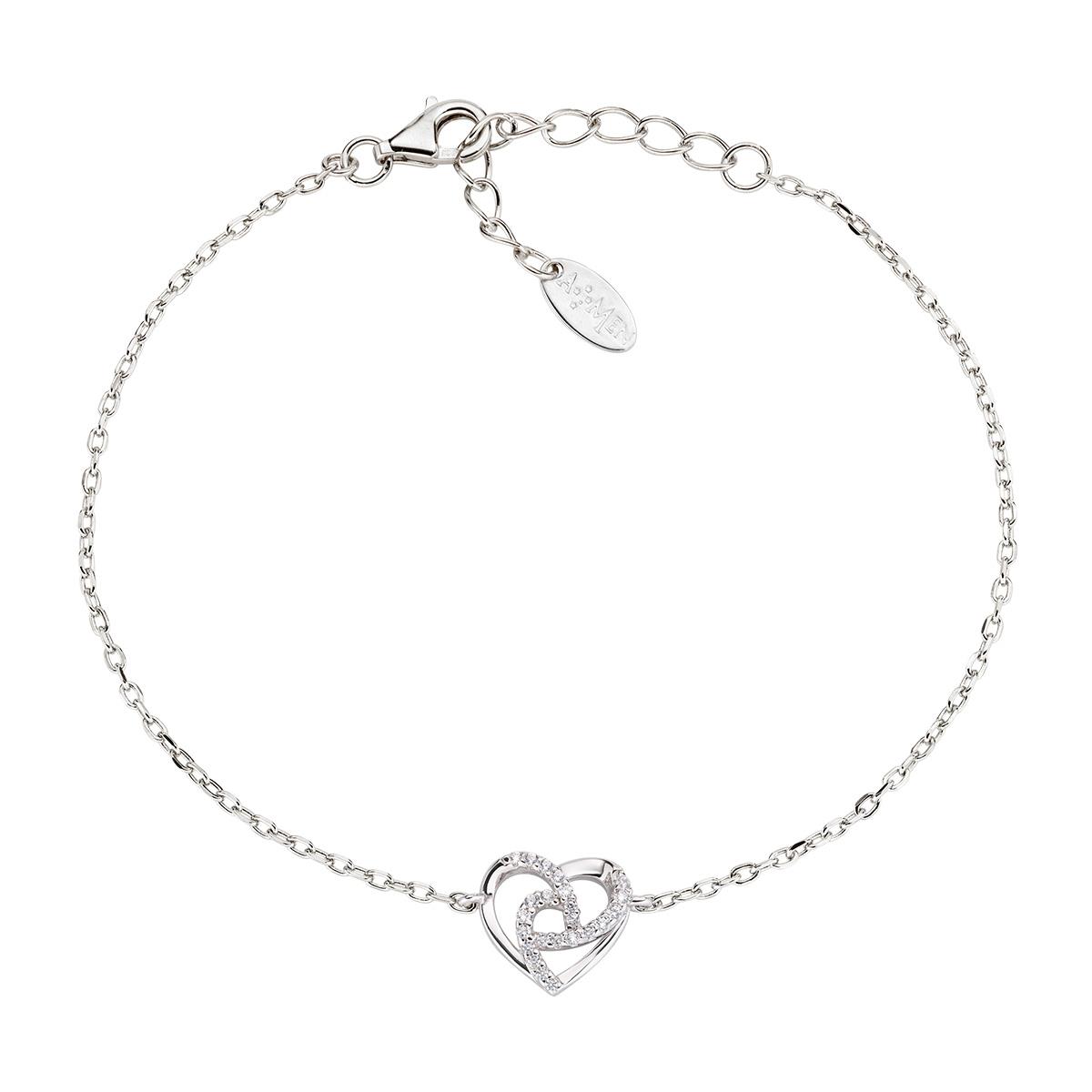 Bracciale "Cuore" in Argento con Zirconi - Amen Collection Ref. BRHHBBZ - AMEN