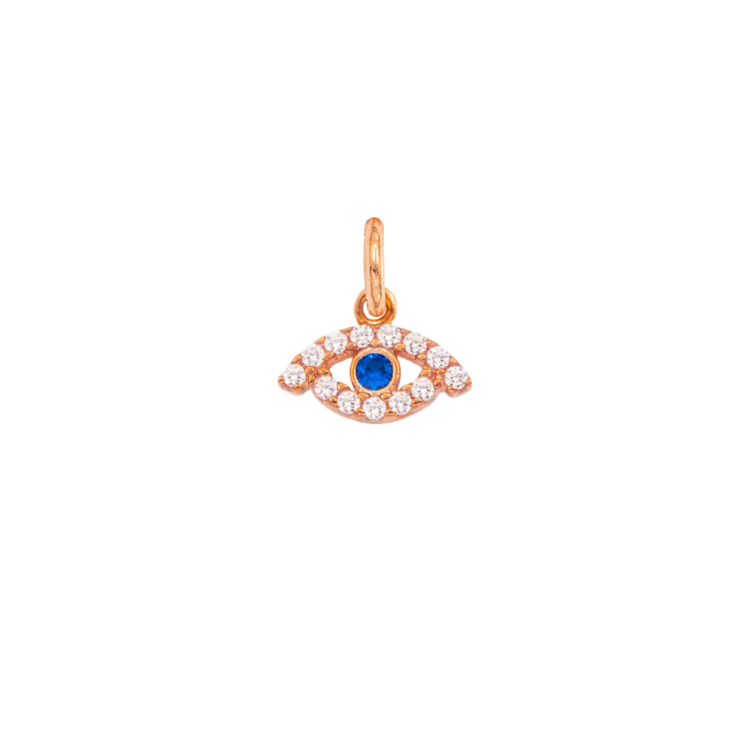 Charm Occhio Portafortuna in Oro 9 Kt e Zirconi  Ref. A0395R9 - FACCO