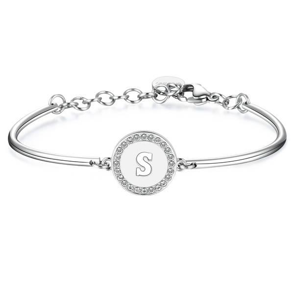 Bracciale CHAKRA in acciaio lettera S - BROSWAY